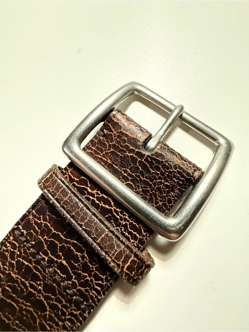 Polo by Ralph Lauren Men's Brown Distressed Leather Belt